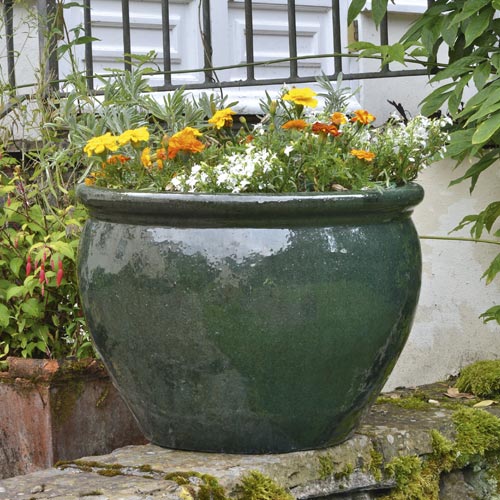 Glazed Pottery Large Plant Pots For Outdoors Mims - Large Glazed Garden Pots